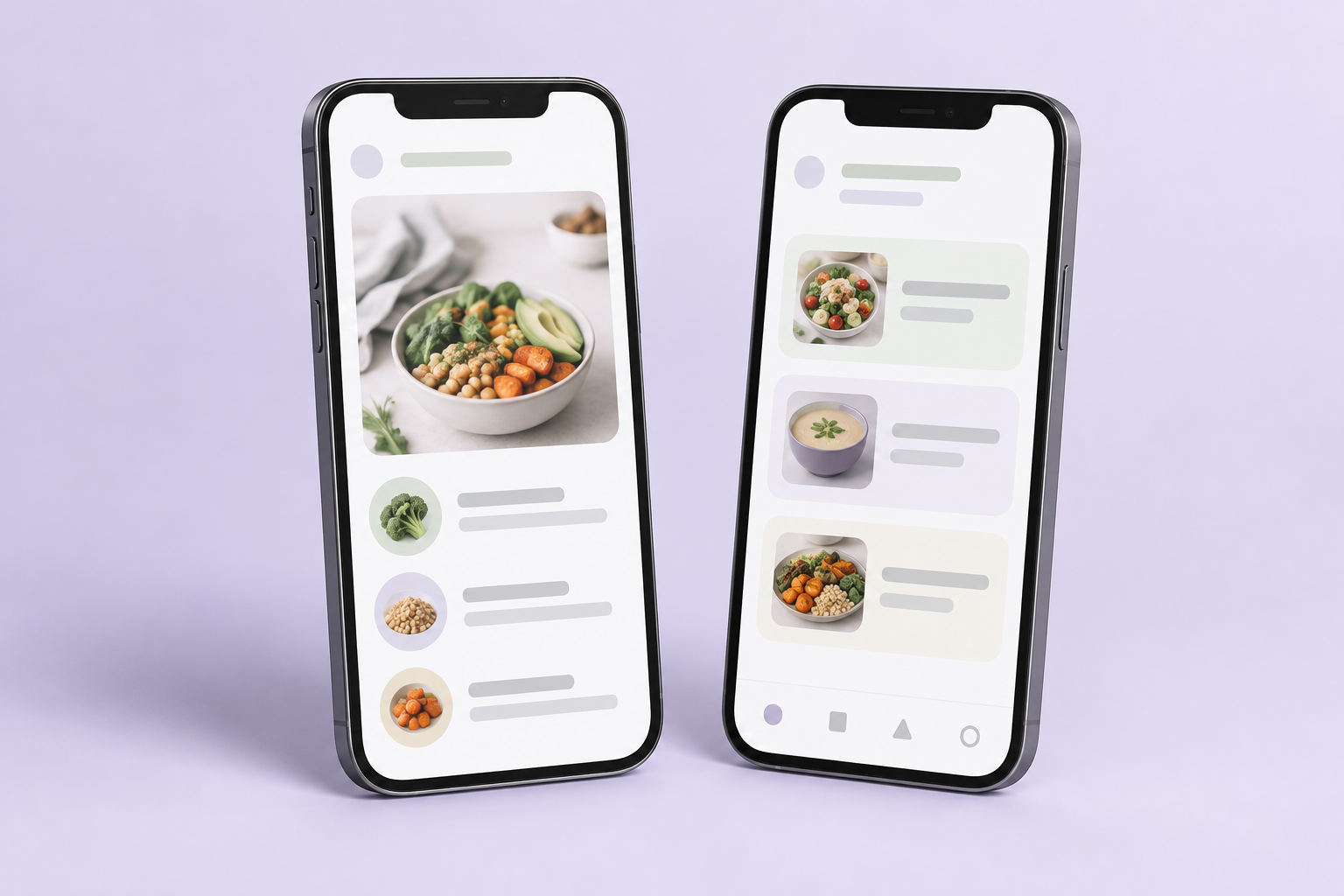 飲食健康管理 APP 抽象介面示意